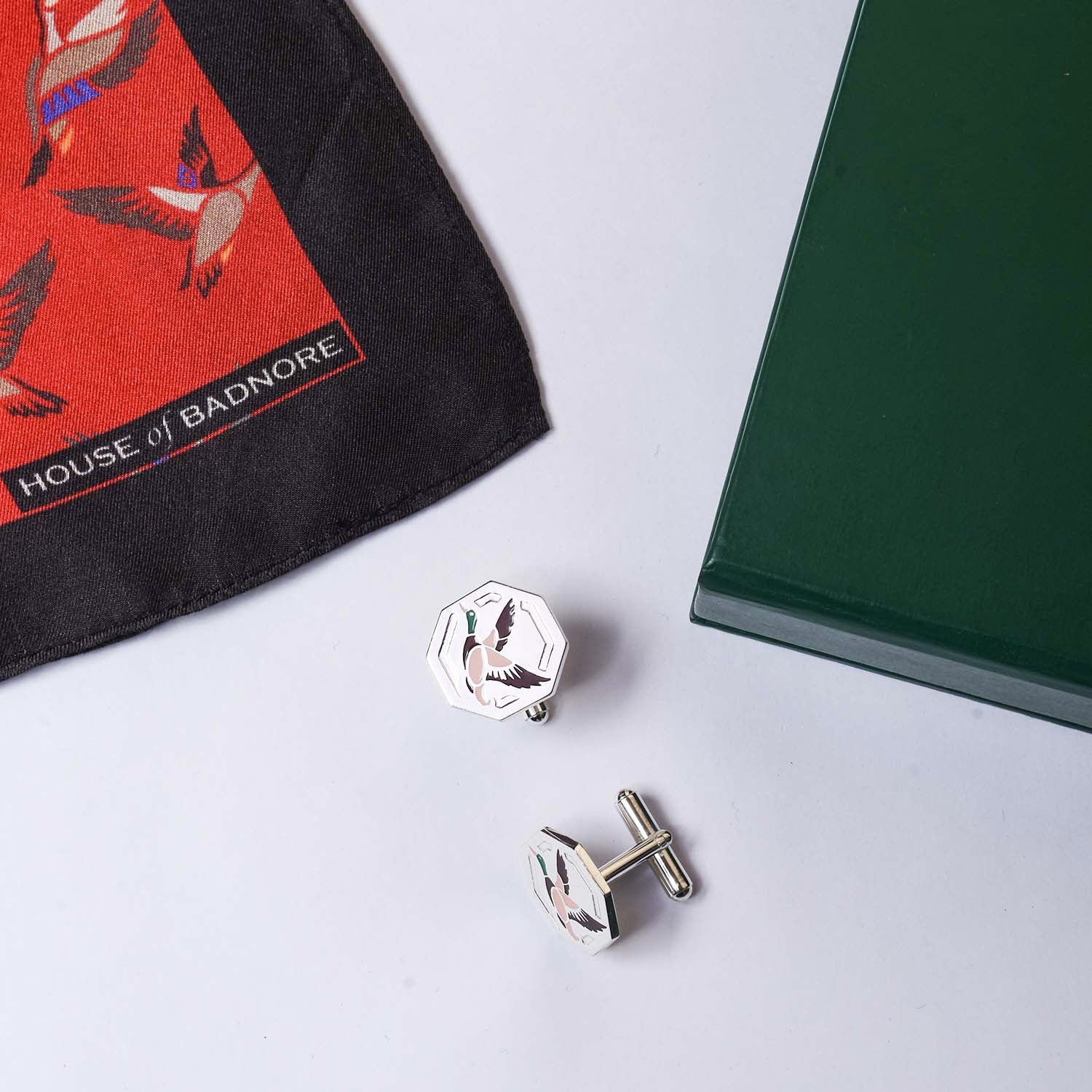 Flights of Fancy Pocket Square & Cufflinks Set