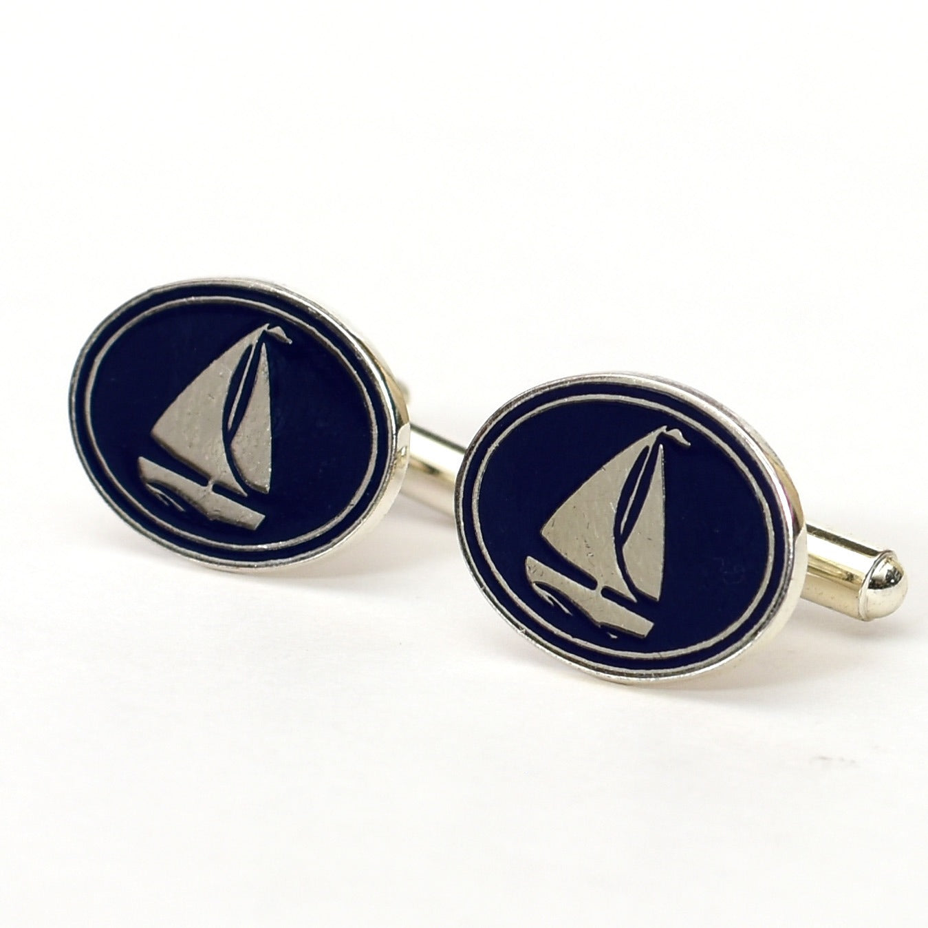 Sailboat Pocket Square & Cufflinks Set
