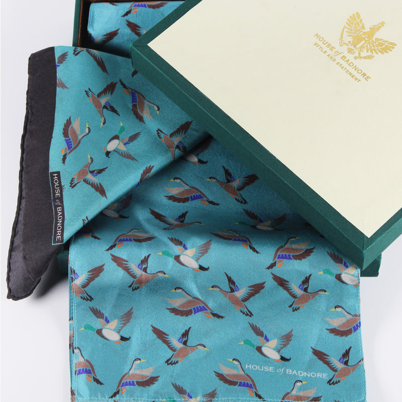 Flights of Fancy Pocket Square & Ascot Scarf Set