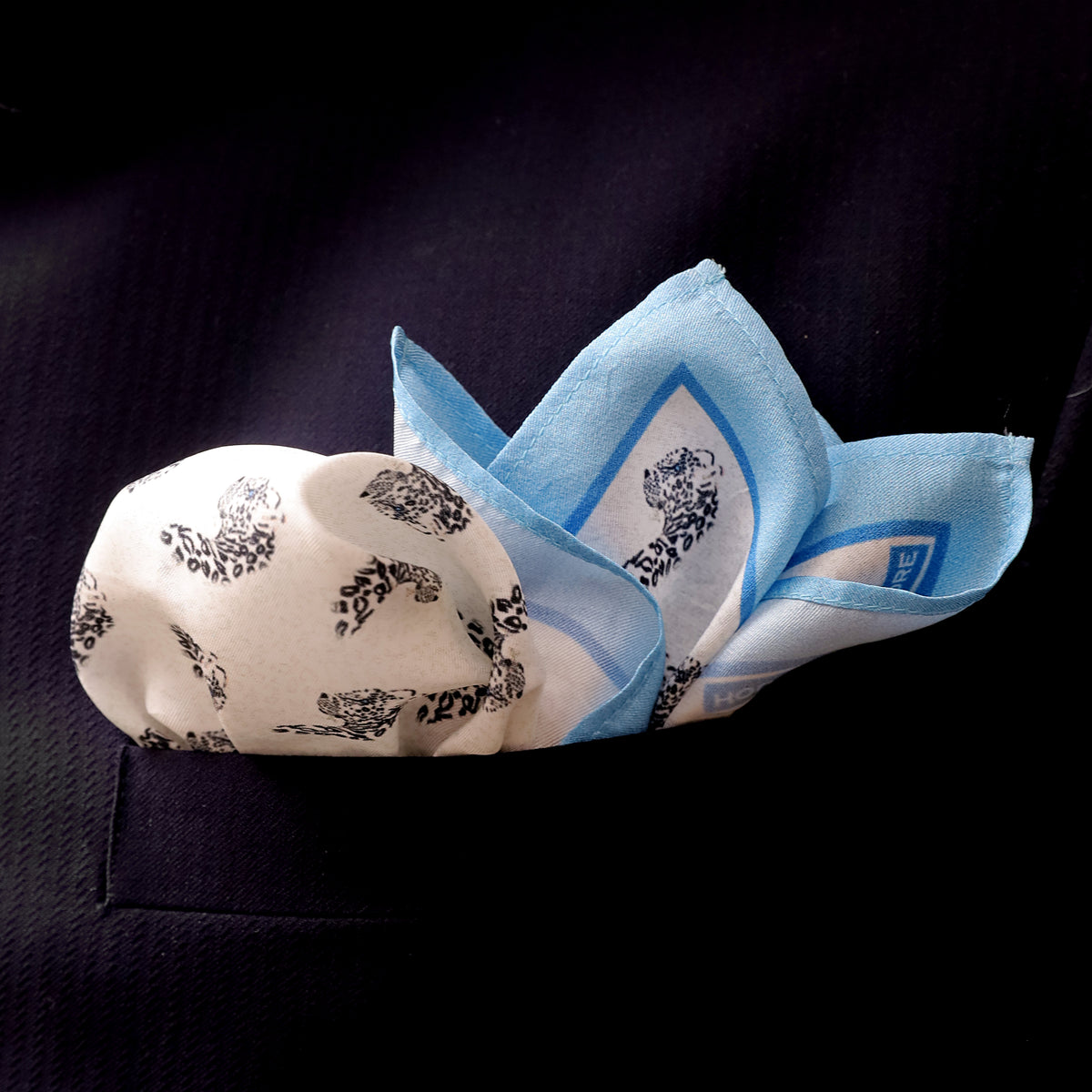 Snow Leopard Pocket Square by House of Badnore