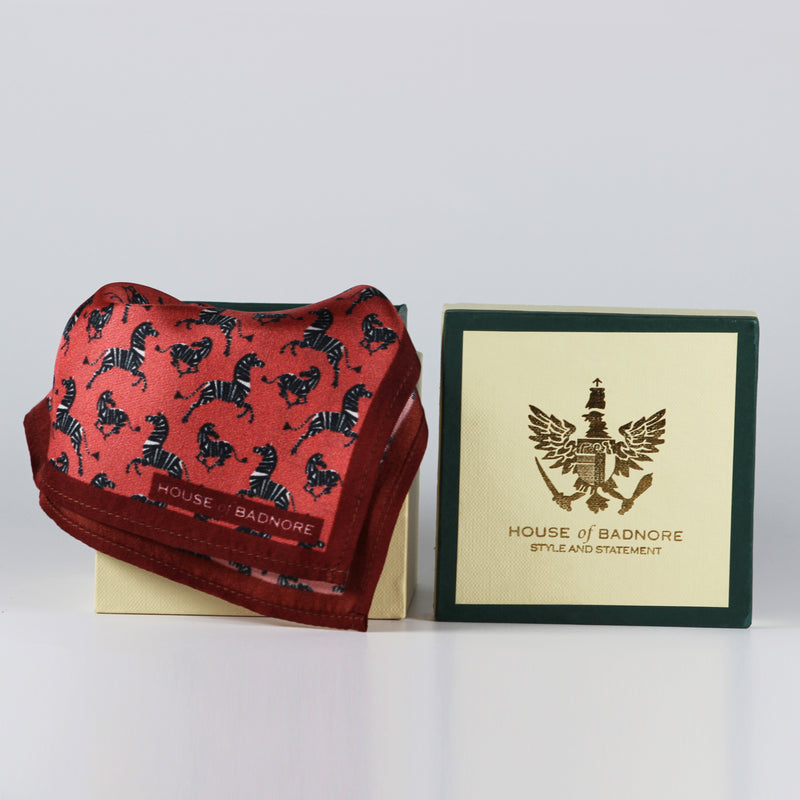 Zebra Pocket Square & Cufflinks Set